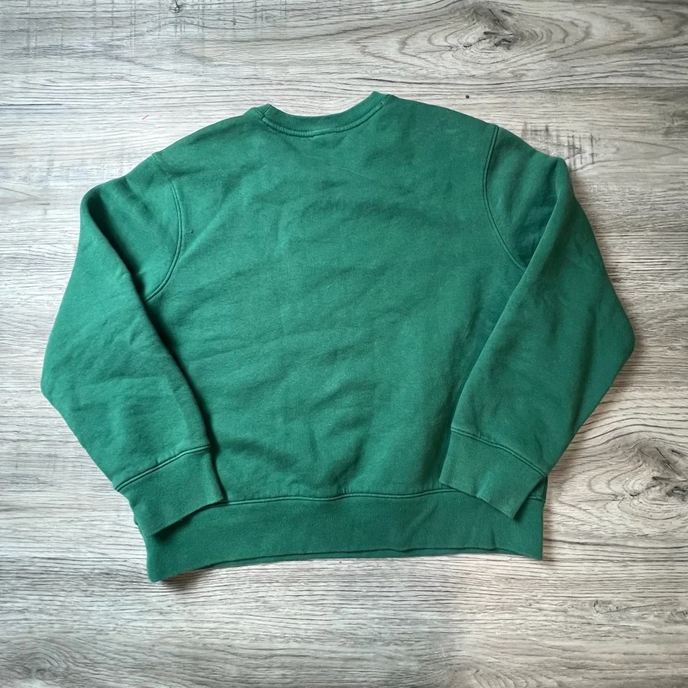 Old Navy Sweatshirt Kids L 10-12 Green Reissue Graphic‎ Logo Fleece Pullover K68